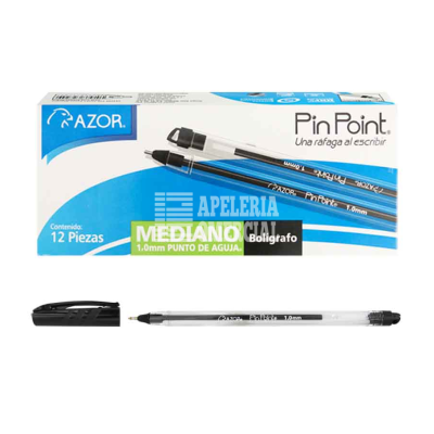 BOLÍGRAFO AZOR PIN POINT 1.0 MEDIANO NEGRO